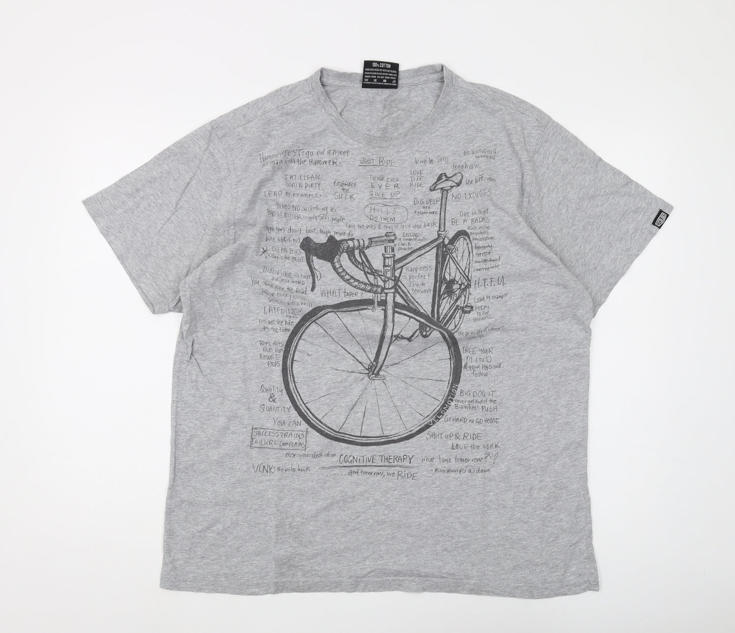 Cycology Men's XL Grey Graphic Bike T-Shirt