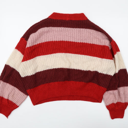 Monki Women's Multicoloured Striped Knit Pullover M