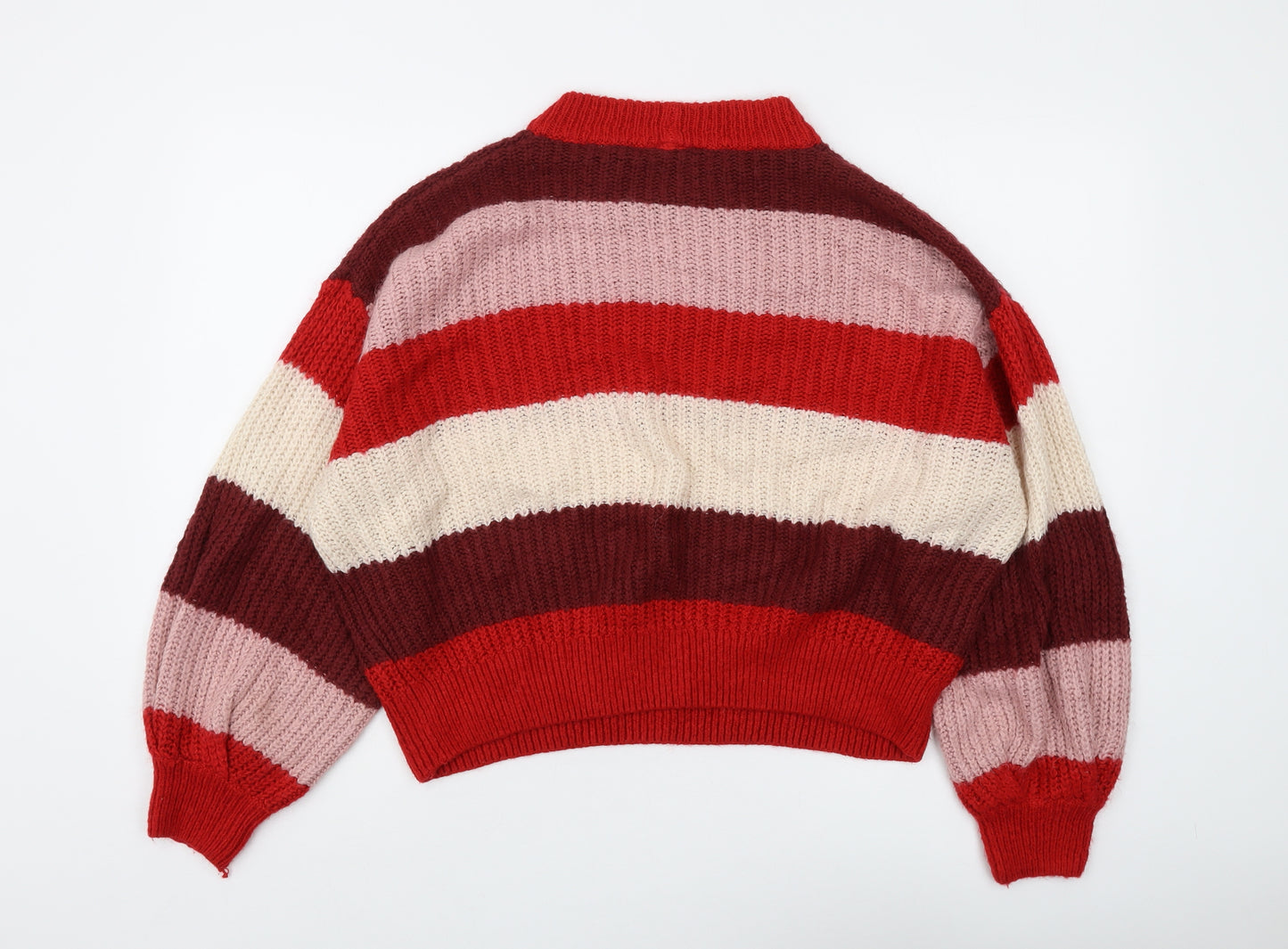 Monki Women's Multicoloured Striped Knit Pullover M