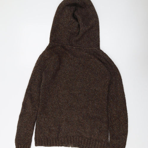 Fatface Women's Brown Cable-Knit Zip Hoodie M