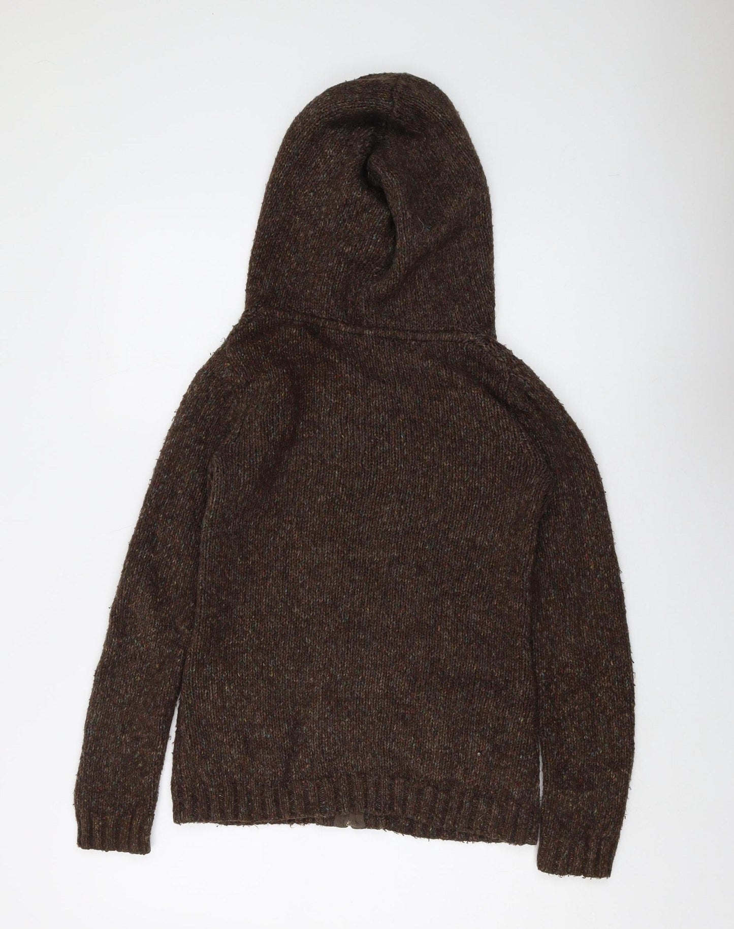 Fatface Women's Brown Cable-Knit Zip Hoodie M