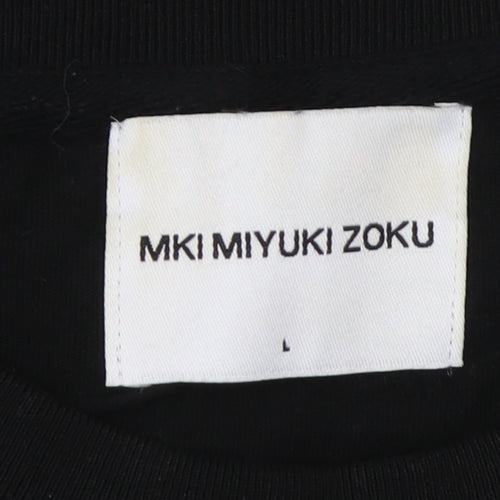 MKI MIYUKI ZOKU Men's Black Crew Neck T-Shirt, L