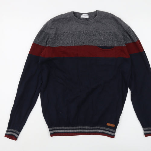 U.S. Polo Assn. Men's Grey Blue Red Pullover Jumper