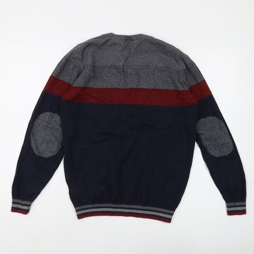 U.S. Polo Assn. Men's Grey Blue Red Pullover Jumper