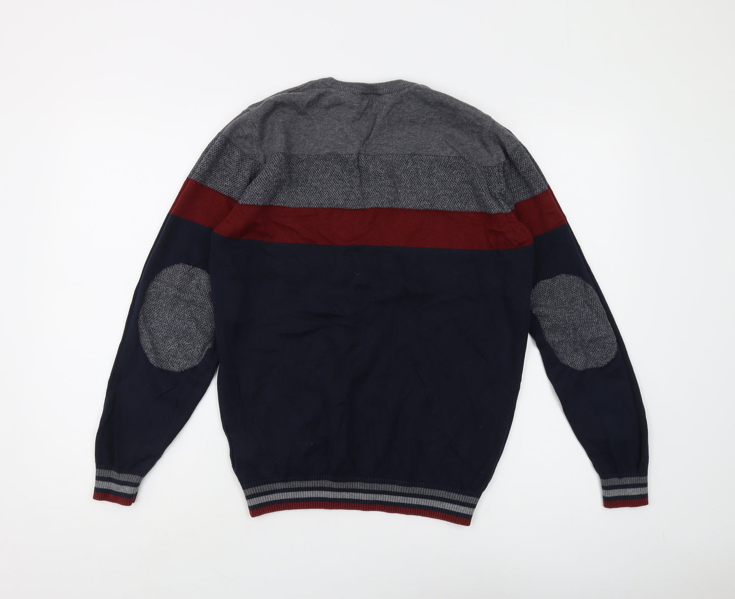 U.S. Polo Assn. Men's Grey Blue Red Pullover Jumper