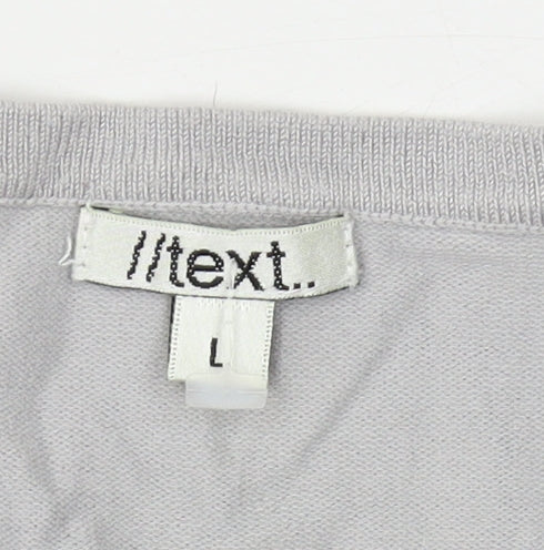Text Women's Grey Floral Jumper L Casual