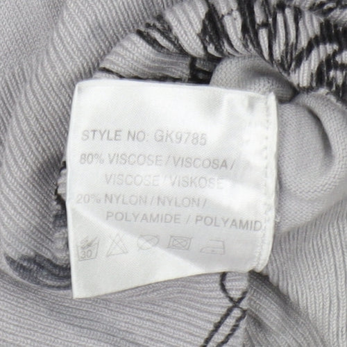 Text Women's Grey Floral Jumper L Casual