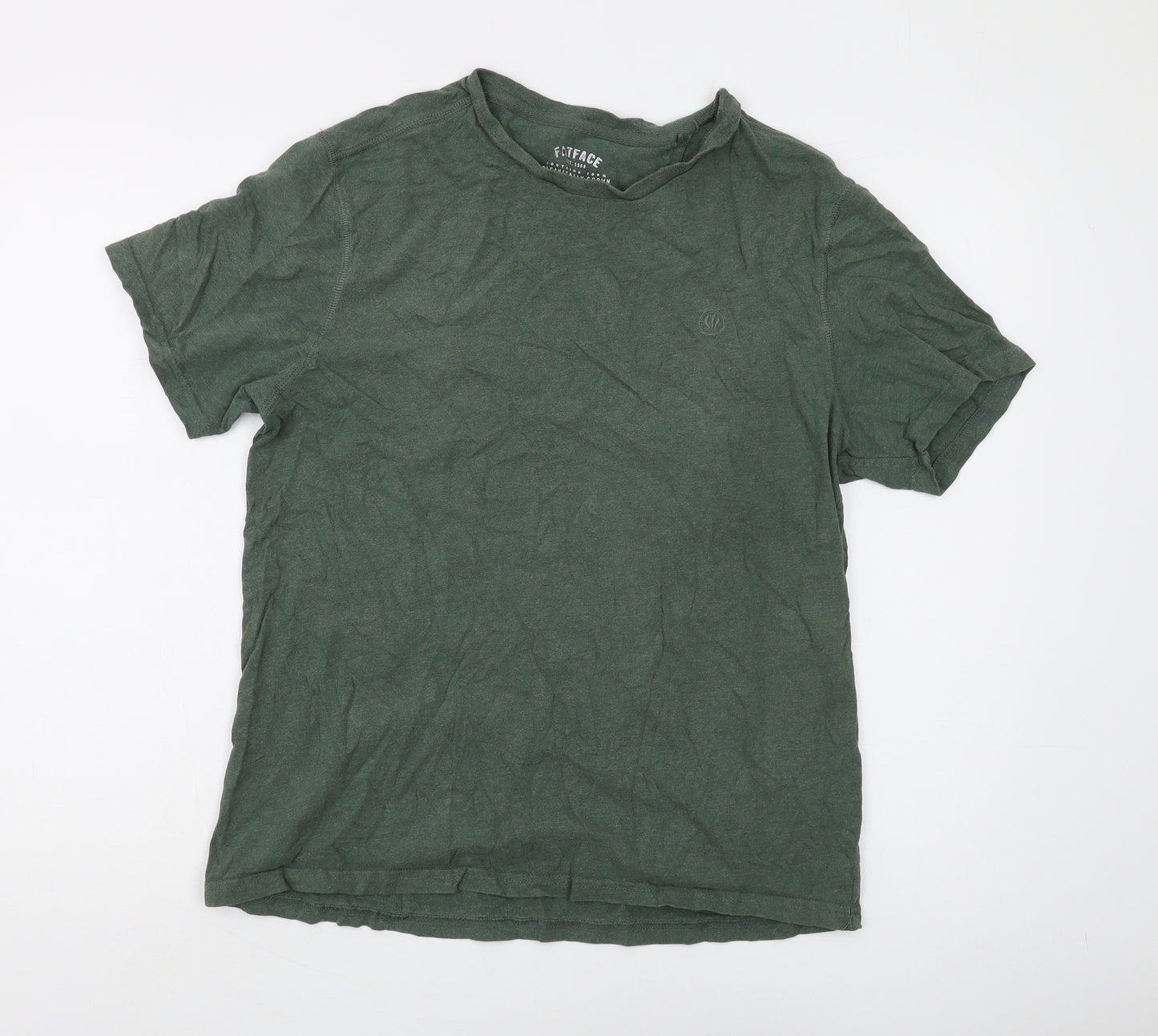 FatFace Men's Green Crew Neck Cotton T-Shirt L