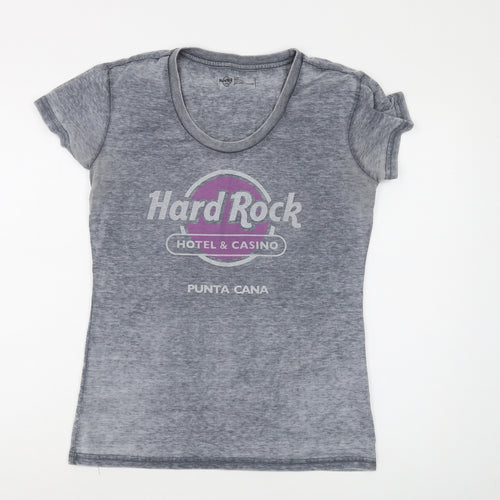 Hard Rock Grey T-Shirt Unisex Adults L Graphic Print