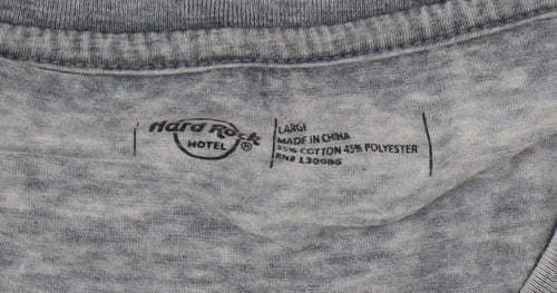 Hard Rock Grey T-Shirt Unisex Adults L Graphic Print