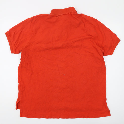 Ralph Lauren Men's Orange Polo Shirt XL Cotton