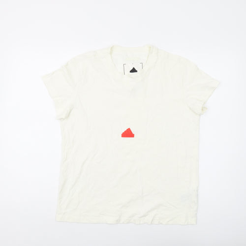 Adidas Unisex White T-Shirt L Basic Crew Neck