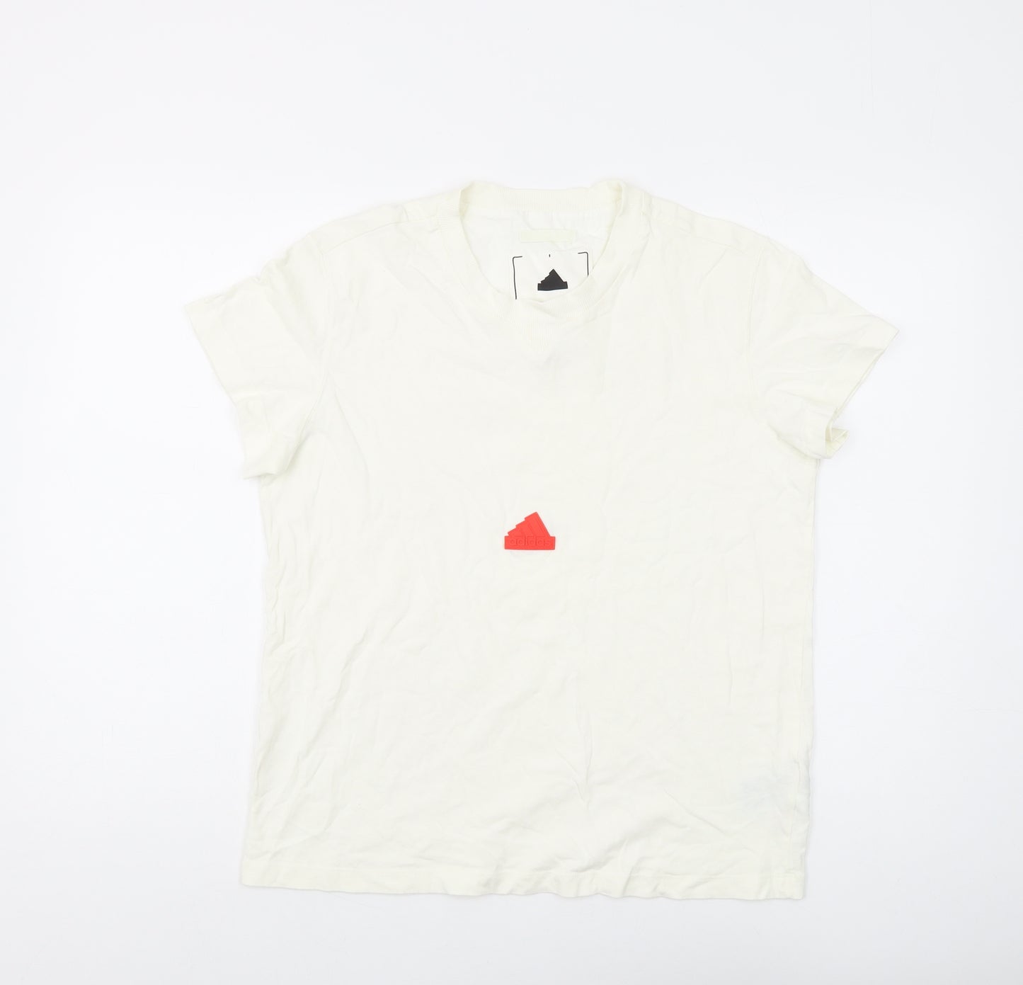 Adidas Unisex White T-Shirt L Basic Crew Neck