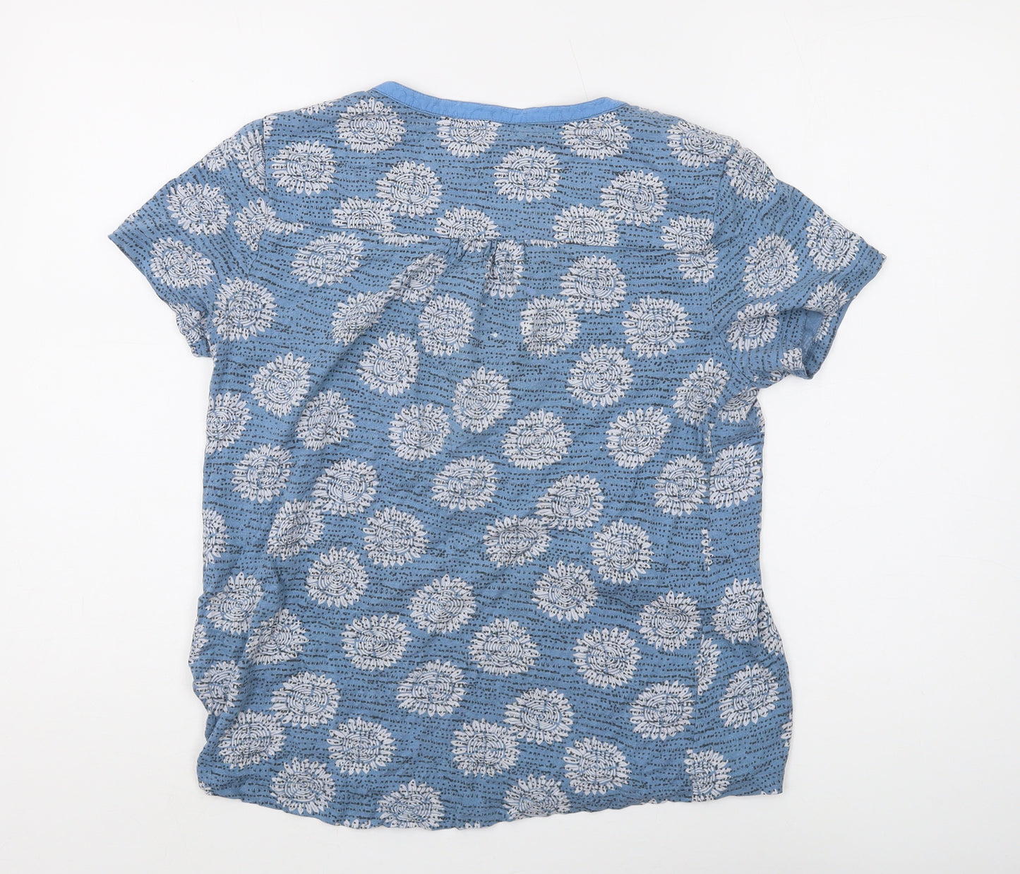 White Stuff Women's Blue Floral T-Shirt, Size 12