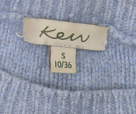 Kew Women's Blue Cable-Knit Jumper, Size 10, Merino Wool