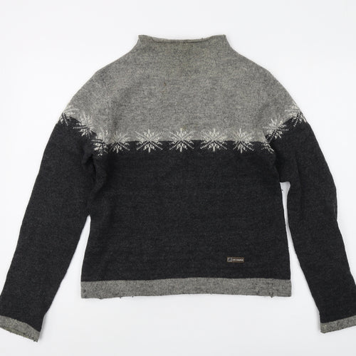 Lee Cooper Women's Grey Fair Isle Wool Jumper M