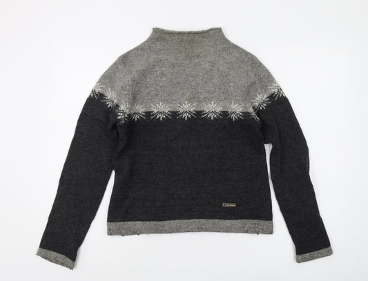 Lee Cooper Women's Grey Fair Isle Wool Jumper M