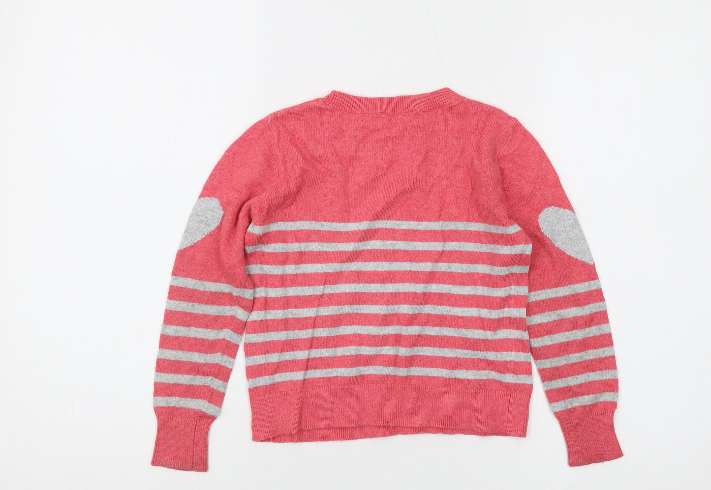Mint Velvet Girls Pink Striped Pullover Jumper, Size 6 Years