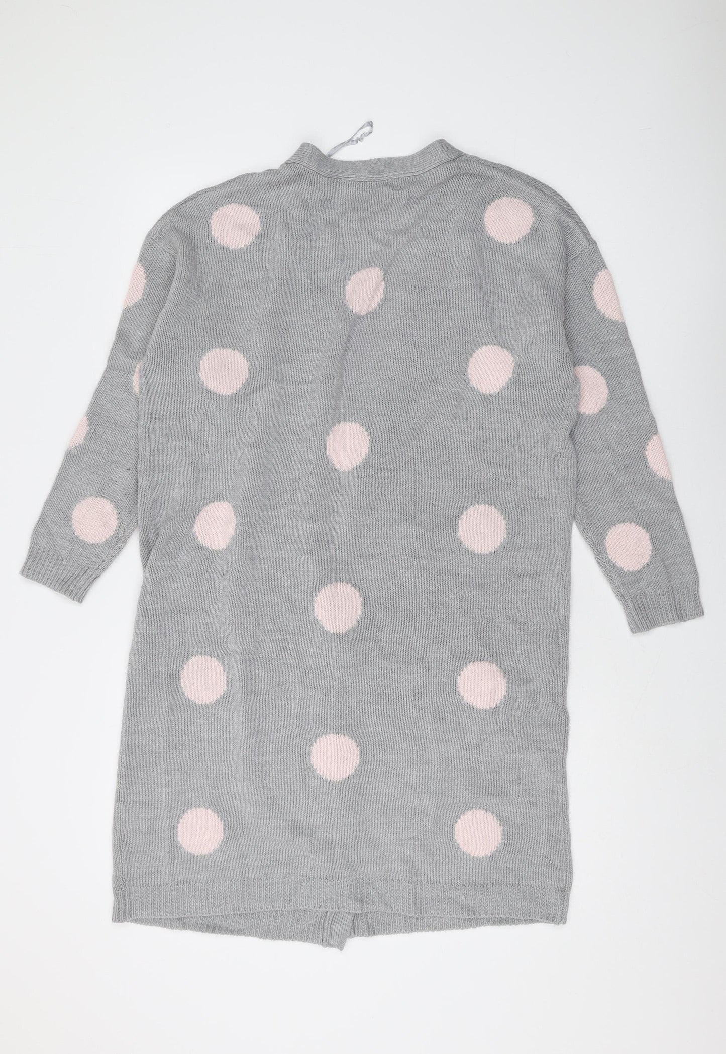 Amara Reya Women's Grey Polka Dot Cardigan, M, Knit