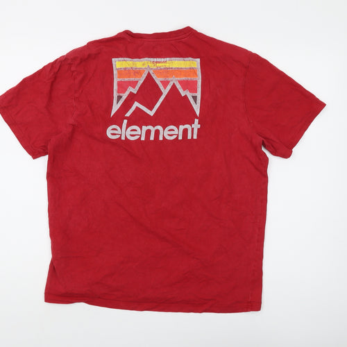 Element Men's Red Graphic Print T-Shirt Size L