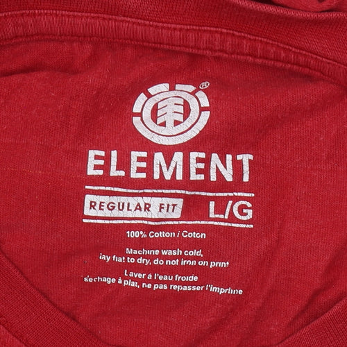 Element Men's Red Graphic Print T-Shirt Size L