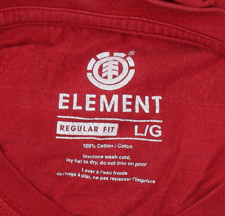 Element Men's Red Graphic Print T-Shirt Size L