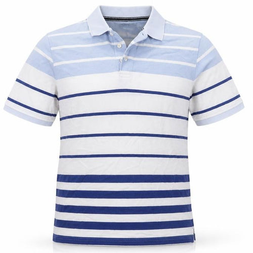 Maine New England Men's Blue Striped Polo M