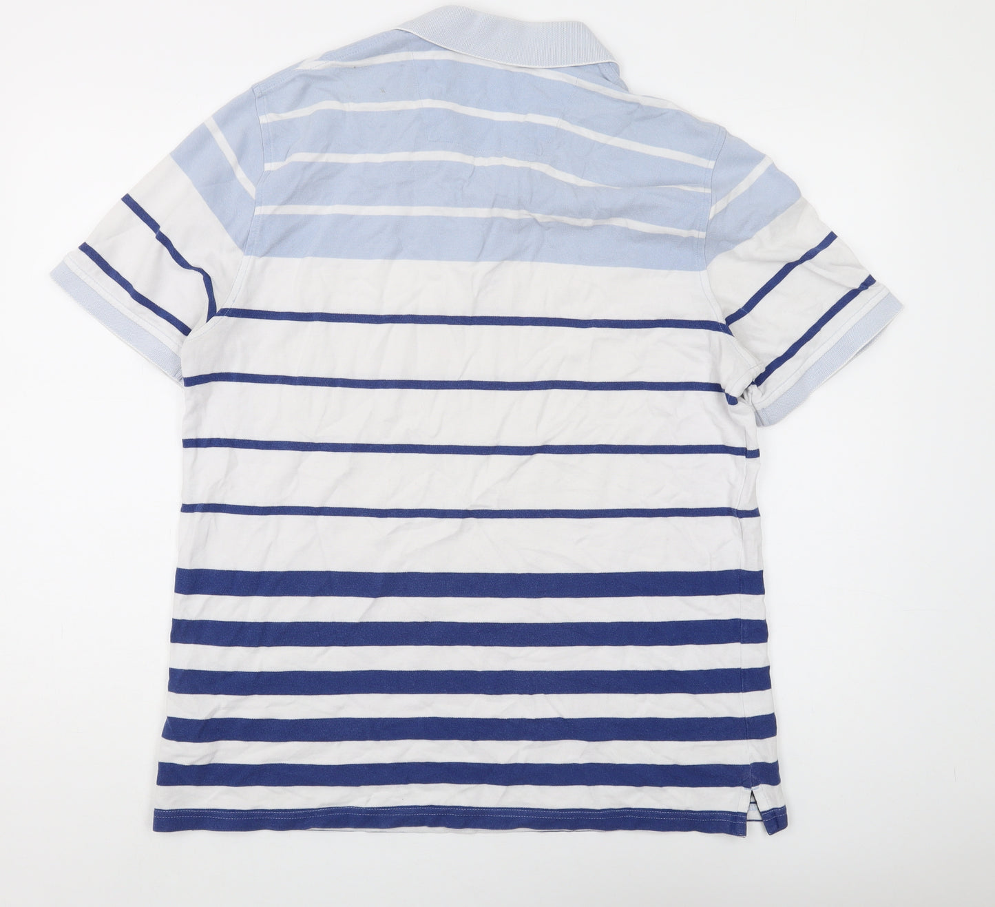 Maine New England Men's Blue Striped Polo M