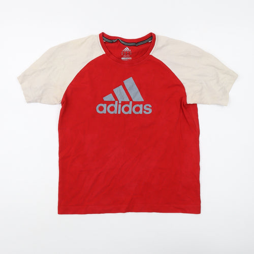 Adidas Boys Red Crew Neck T-Shirt, Size 11-12 Years