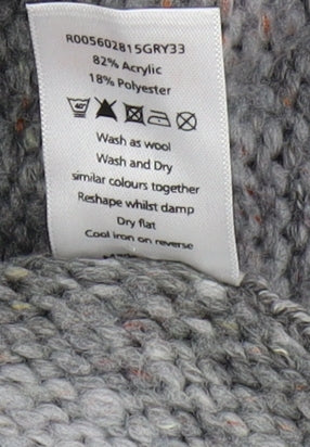 David Emanuel Women's Grey Chunky-Knit Cardigan Size 16