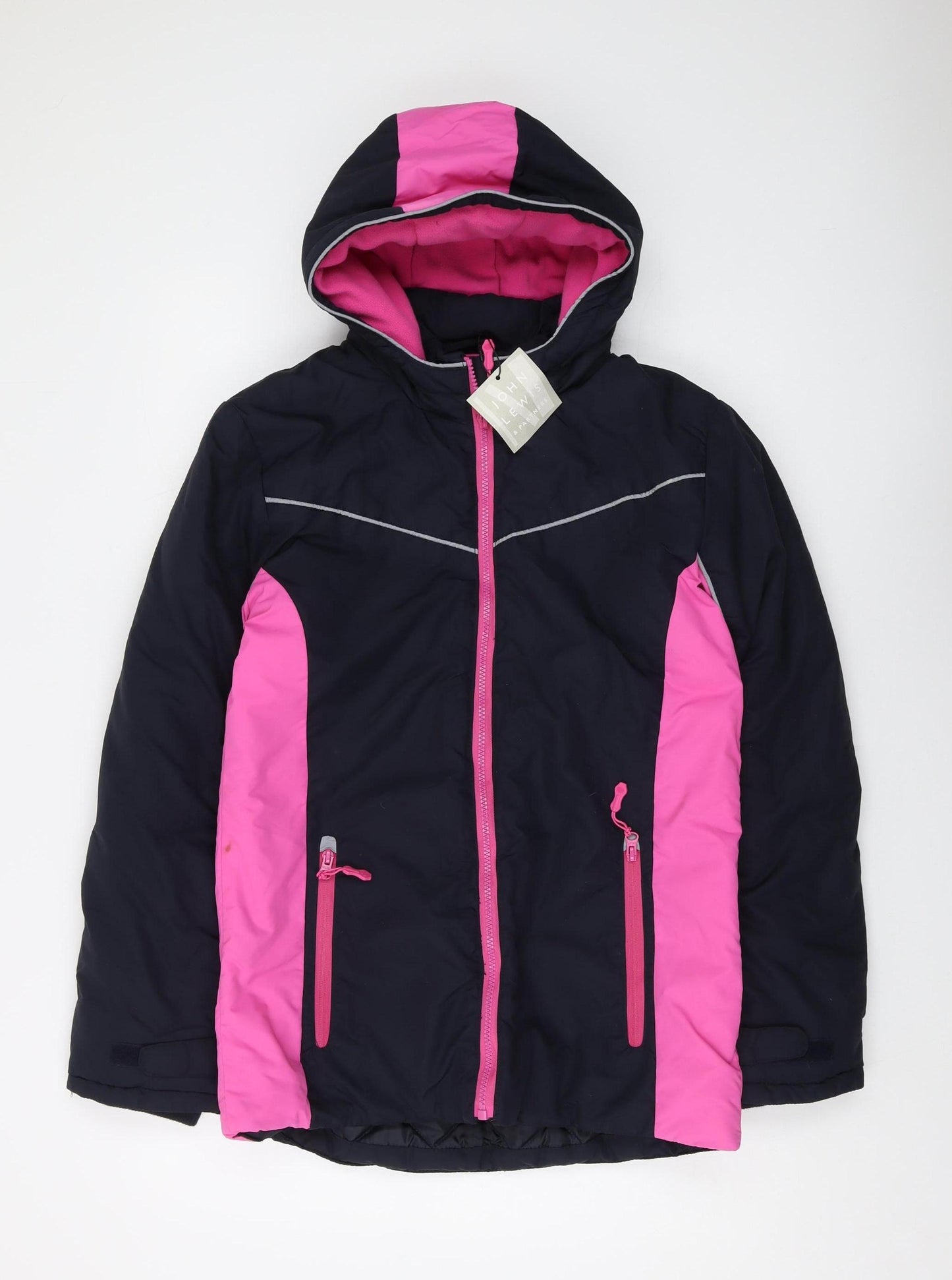 John Lewis Girls Black Pink Ski Jacket 14 Years