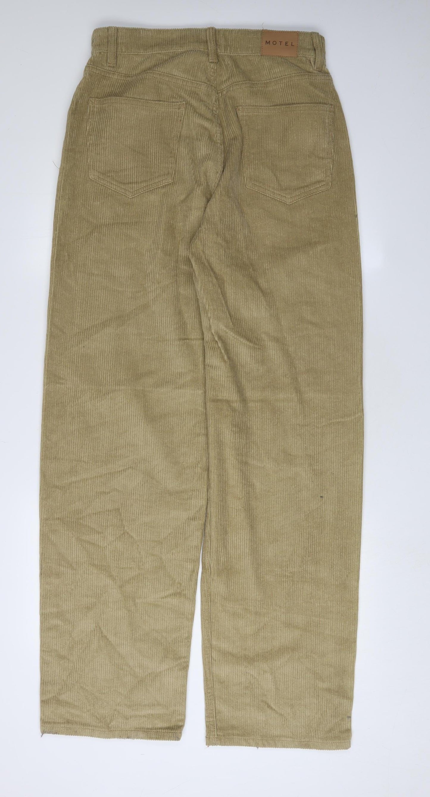 Motel Women's Beige Corduroy Wide-Leg Trousers M