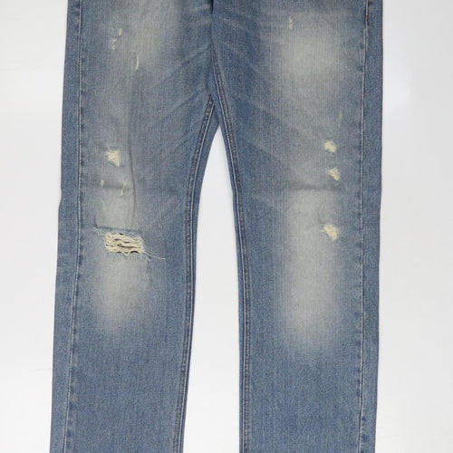 Alcott Blue Men's Straight Distressed Jeans 32