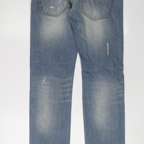 Alcott Blue Men's Straight Distressed Jeans 32