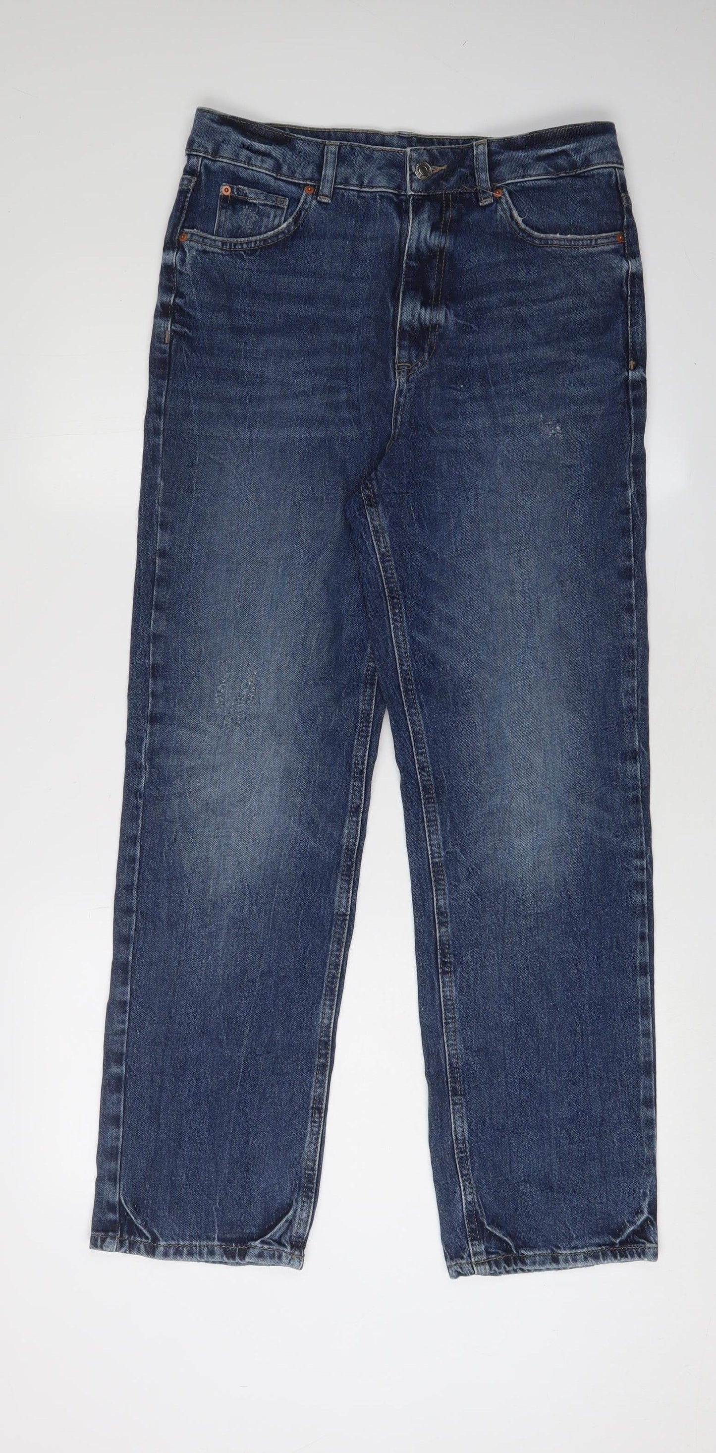 M&S Women's Blue Straight Denim Jeans Size 10 Regular