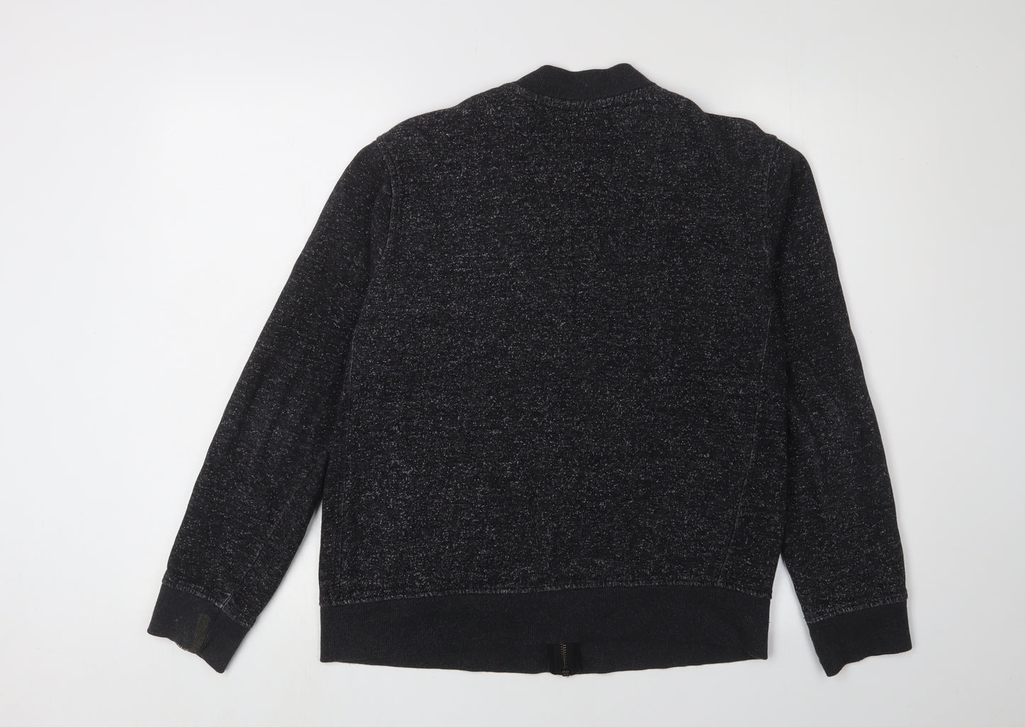 Burton Menswear Black Knit Zip Sweatshirt, Size M, Men's