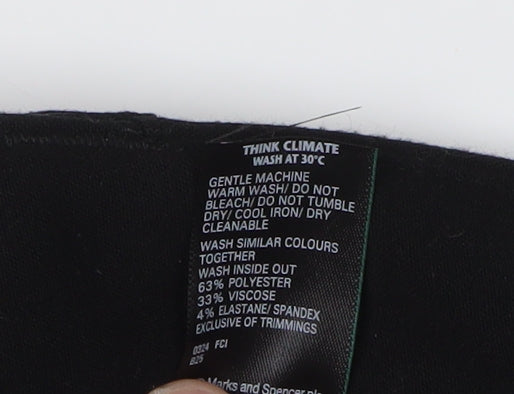 Marks and Spencer Women's Black Wide-Leg Trousers