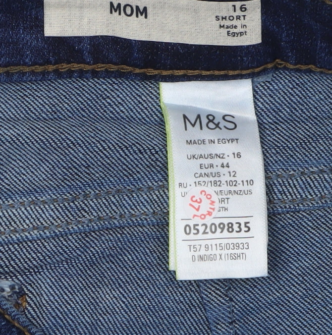 Marks and Spencer Women's Blue Mom Jeans Size 16