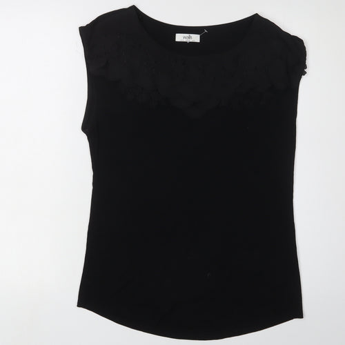 Wallis Women's Black Sleeveless Blouse Size 10 Regular Fit