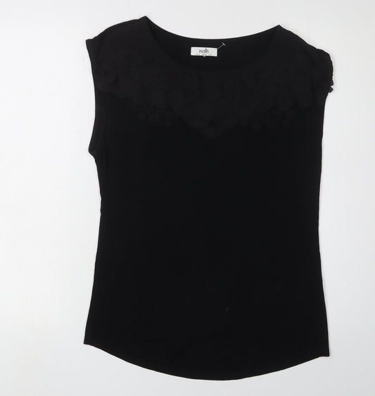 Wallis Women's Black Sleeveless Blouse Size 10 Regular Fit