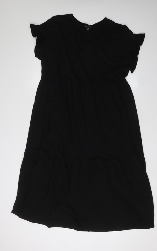 New Look Women's Black Cotton Dress Size 12