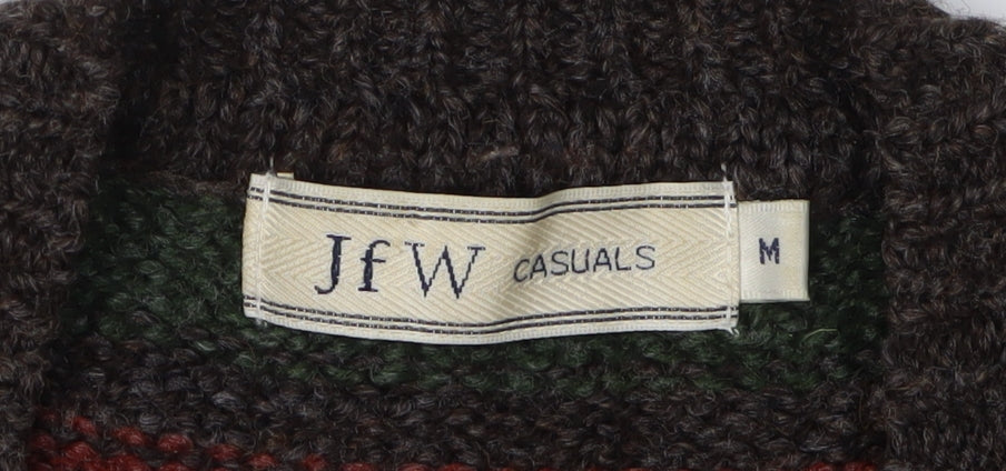 JFW Casuals Men's Multicoloured Fair Isle Cardigan M