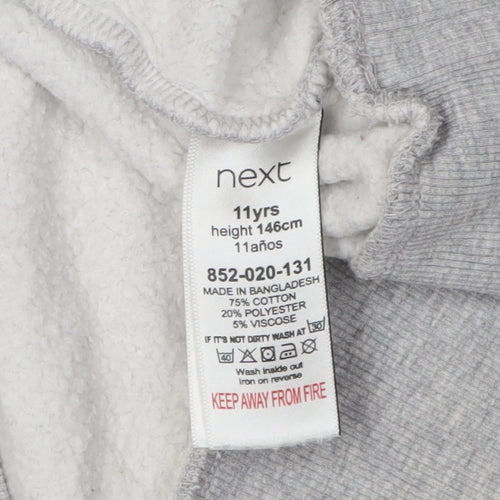 Next Boys Grey Pullover Hoodie, 11 Years, Cotton Blend