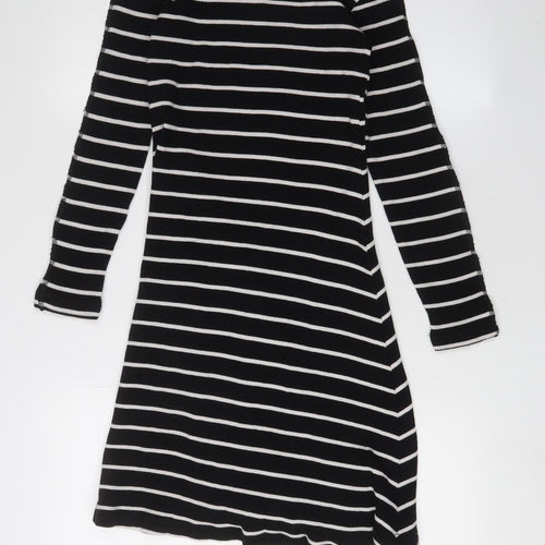 Rascals' Women's Black Striped Jumper Dress Size 10