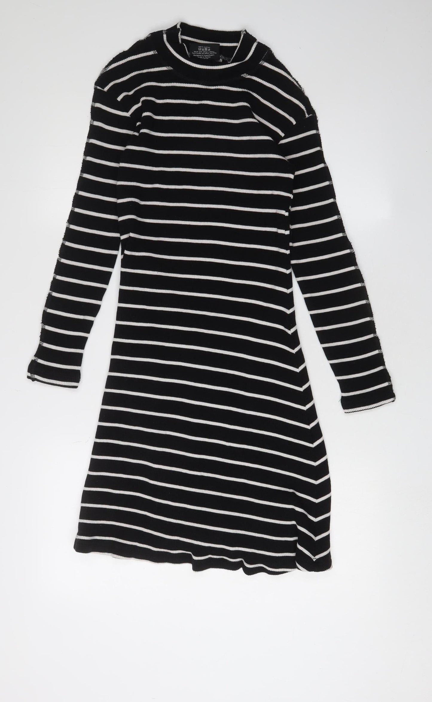 Rascals' Women's Black Striped Jumper Dress Size 10