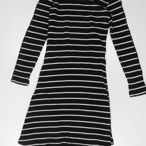 Rascals' Women's Black Striped Jumper Dress Size 10