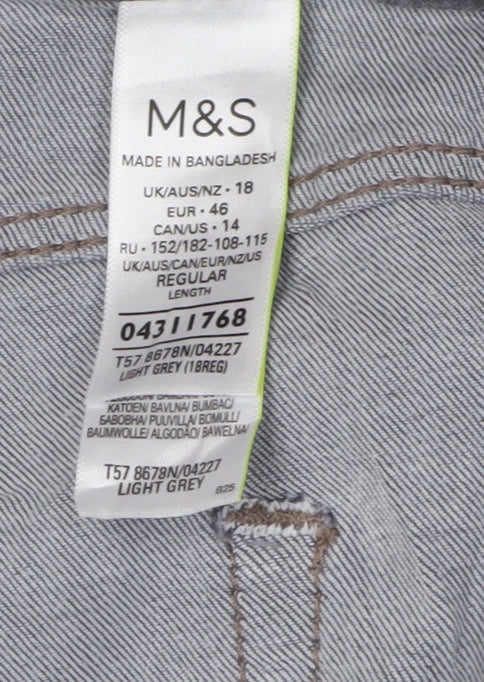 Marks and Spencer Women's Grey Straight Jeans Size 18