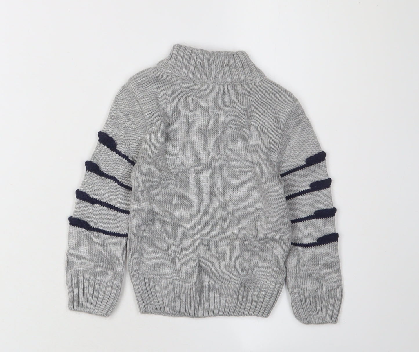 Merzan Boys Grey Henley Jumper, Size 2-3 Years, Winter Knit