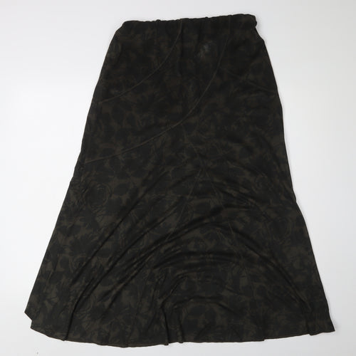 Marks & Spencer Women’s Floral Black Midi A-Line Skirt