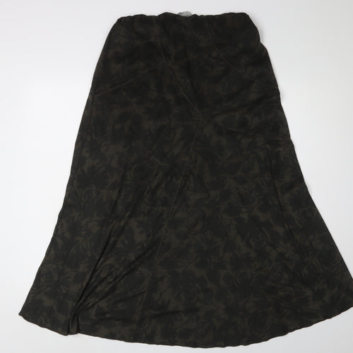 Marks & Spencer Women’s Floral Black Midi A-Line Skirt